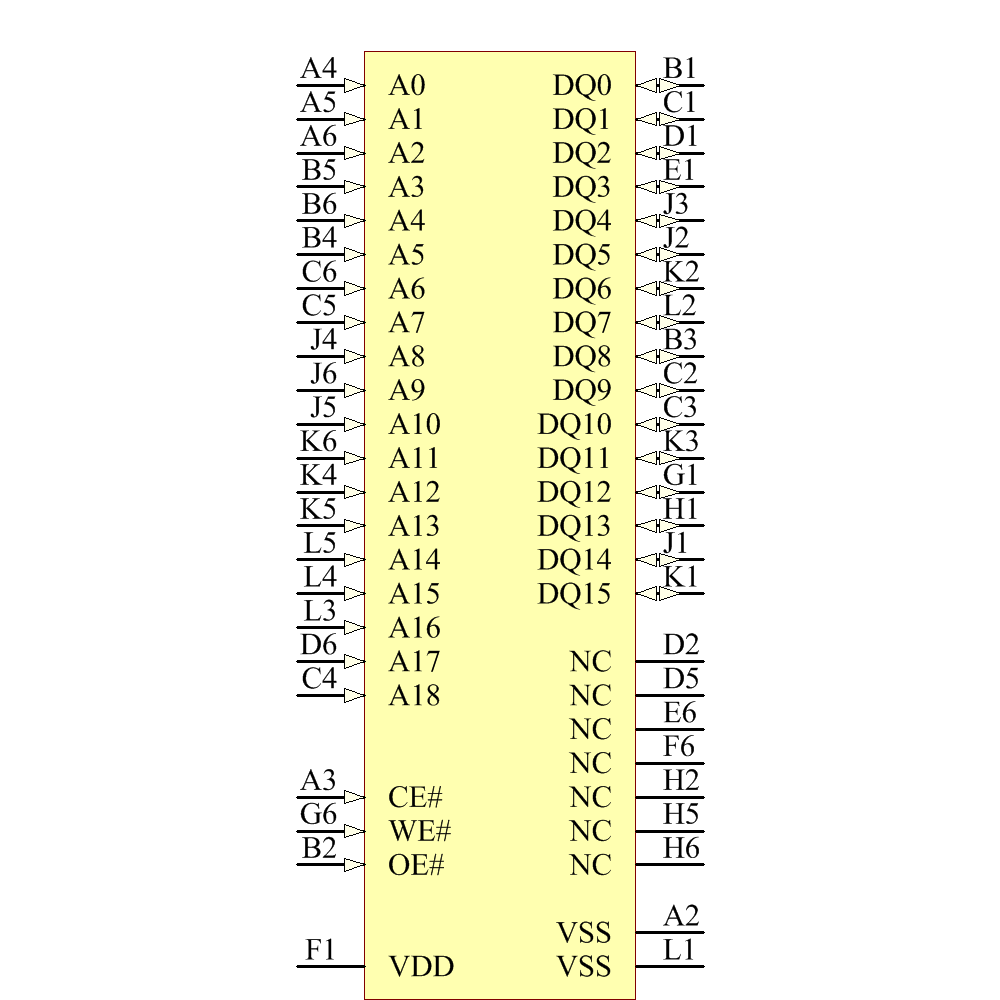 SST39VF800A-70-4I-M1QE-T Symbol - Microchip