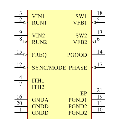 LTC3417AEFE Symbol - Analog Devices / Linear Technology