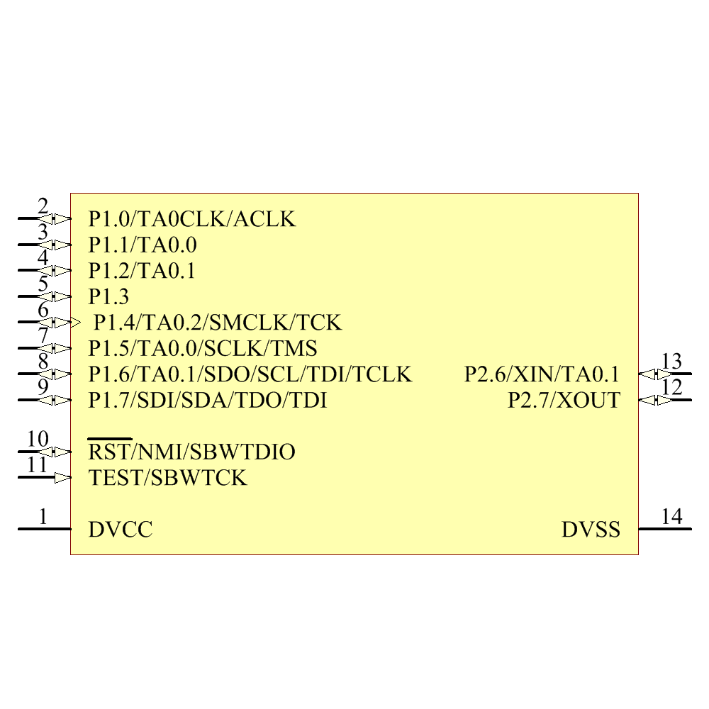 MSP430G2202IPW14 Symbol - Texas Instruments