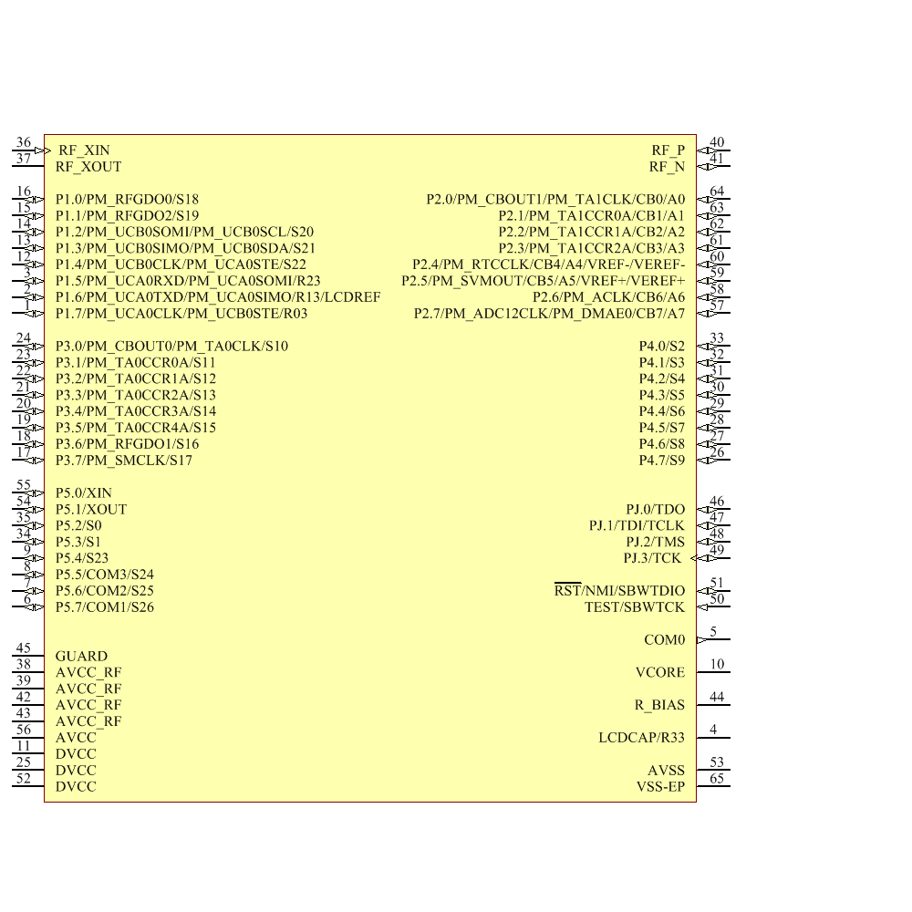 CC430F6135IRGCR Symbol - Texas Instruments