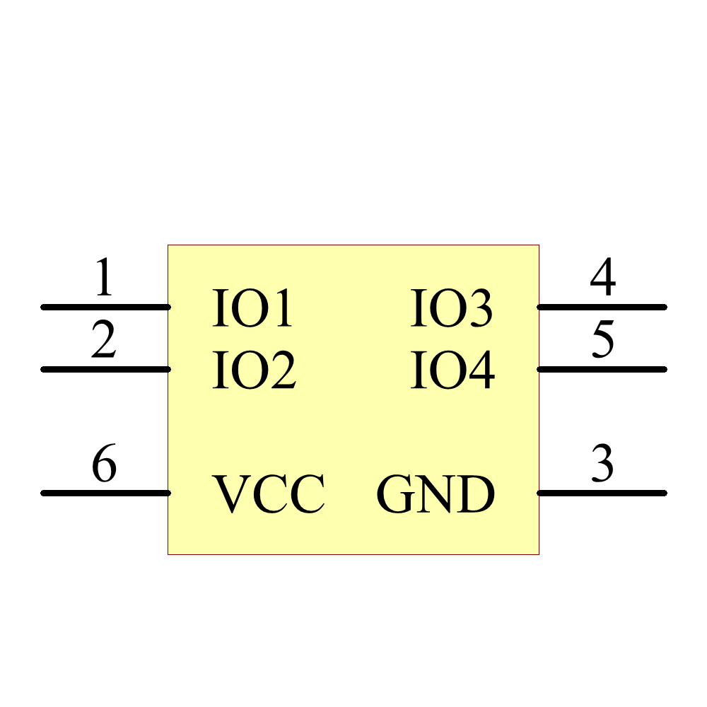 TPD4E001DPKR Symbol - Texas Instruments