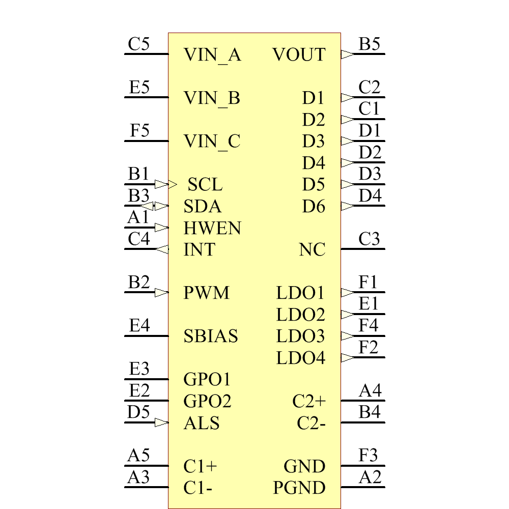LM3538TMX/NOPB Symbol - Texas Instruments