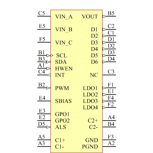 LM3538TMX/NOPB Symbol - Texas Instruments