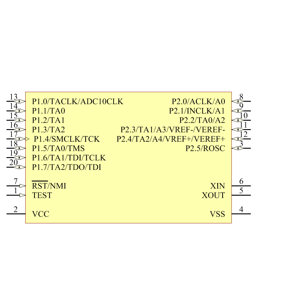 MSP430F1132IPW Symbol - Texas Instruments