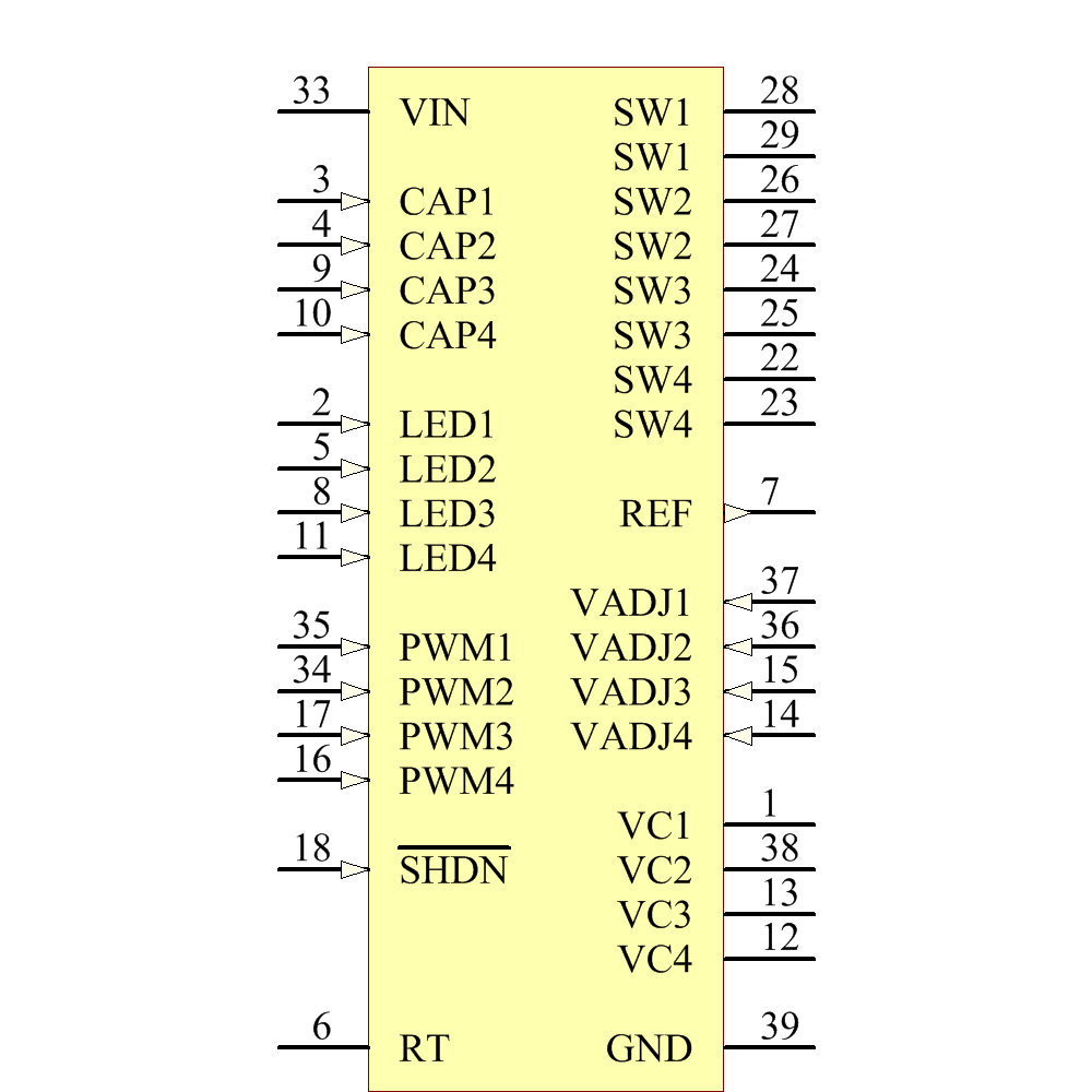 LT3476EUHF#PBF Symbol - Analog Devices