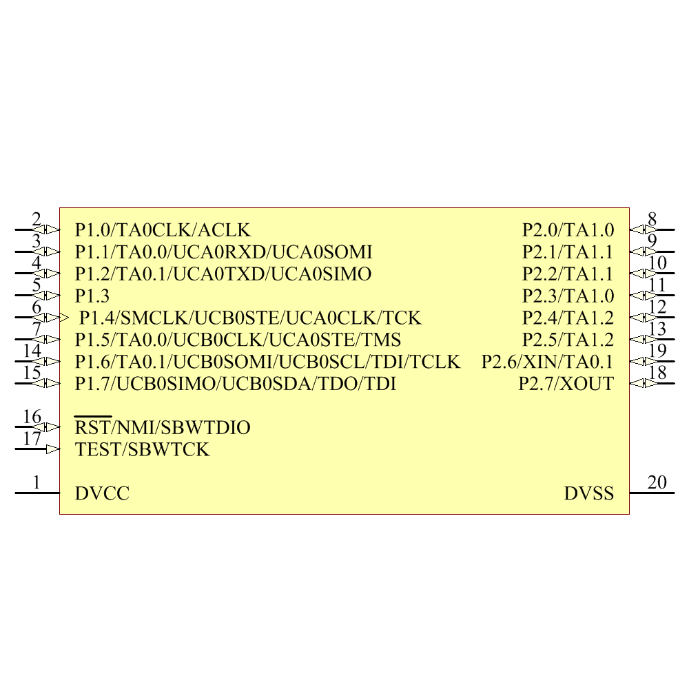 MSP430G2403IN20 Symbol - Texas Instruments