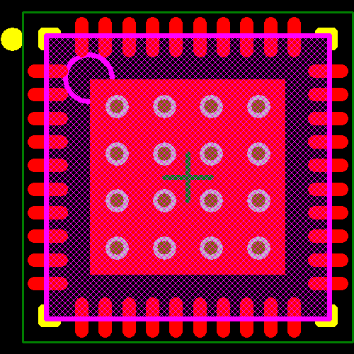 TLC5951RHAR Footprint - Texas Instruments