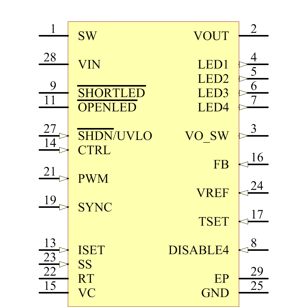 LT3599EFE#TRPBF Symbol - Analog Devices