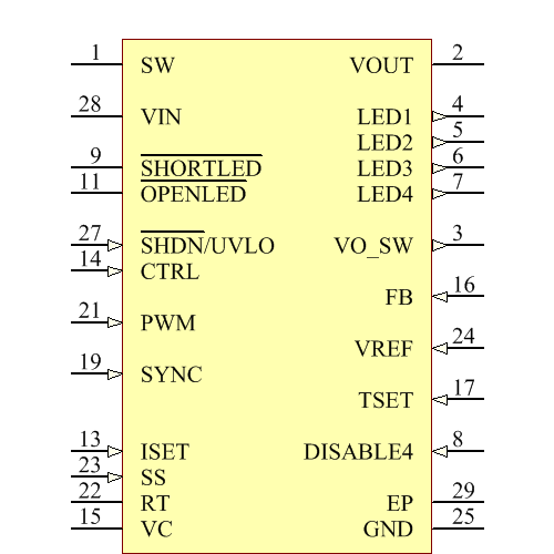 LT3599EFE#TRPBF Symbol - Analog Devices