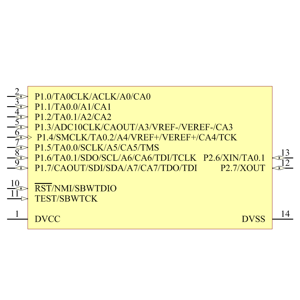 MSP430G2252IPW14R Symbol - Texas Instruments