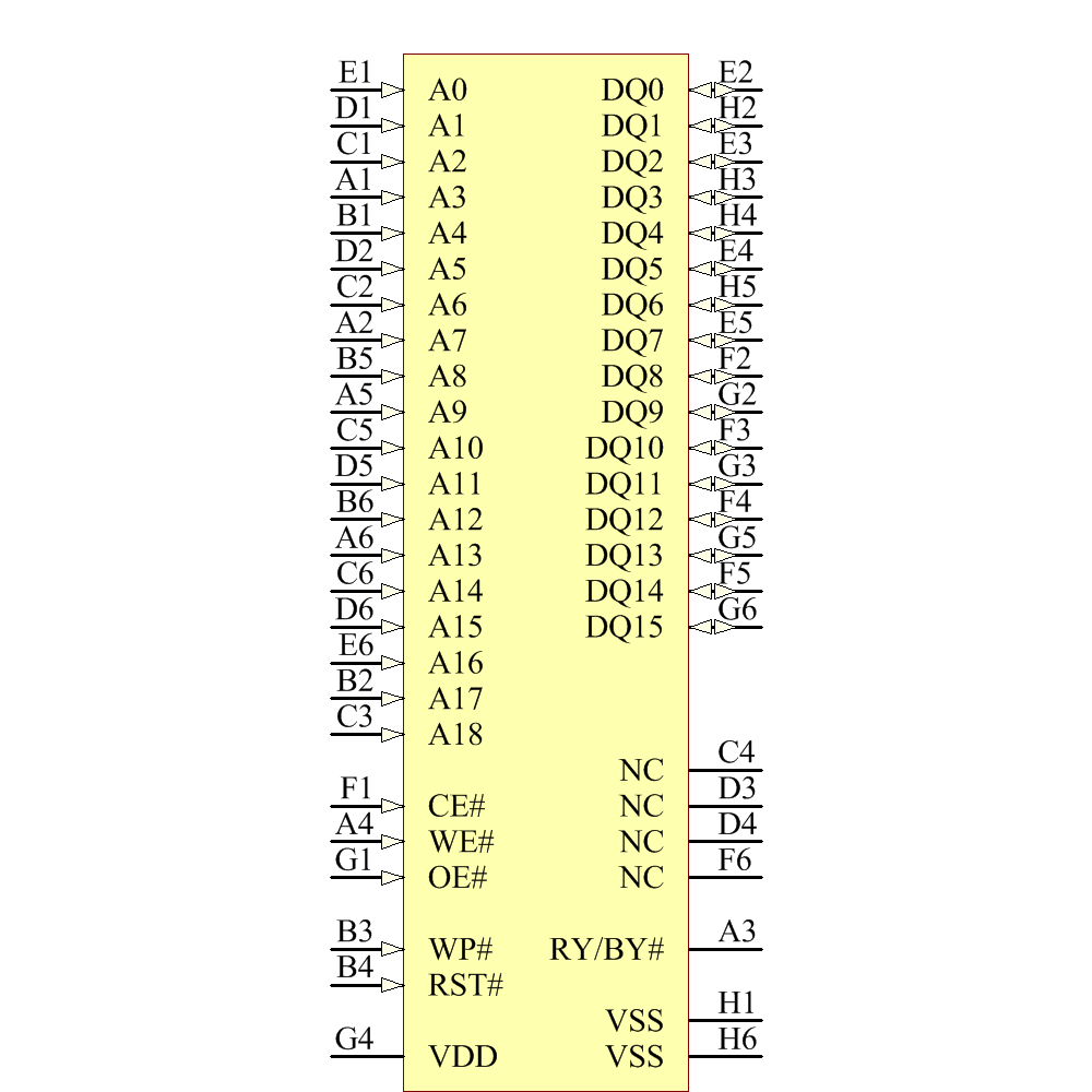 SST39VF801C-70-4C-B3KE-T Symbol - Microchip