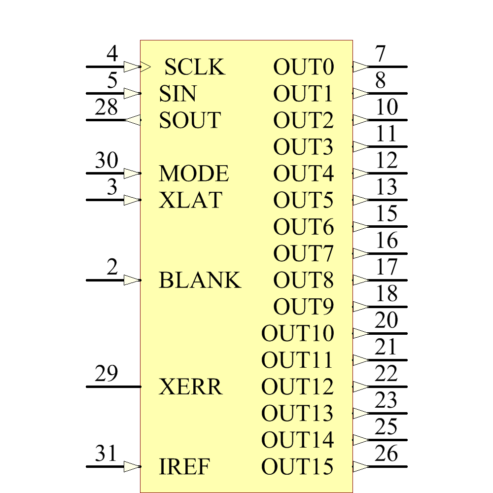 TLC5924DAPG4 Symbol - Texas Instruments
