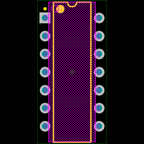 SN74HC74N Footprint - Texas Instruments