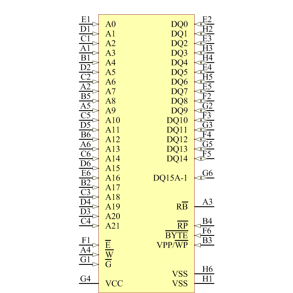 M29W640GH70ZA6E Symbol - Micron