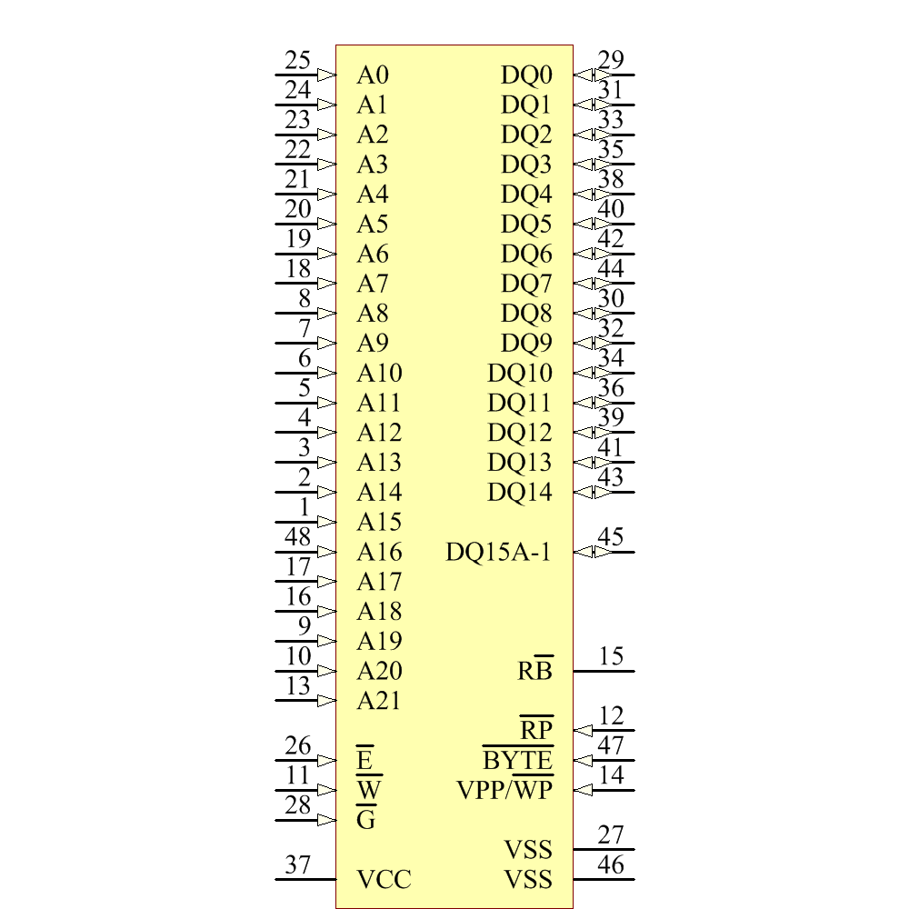 M29W640FB70N6E Symbol - Numonyx