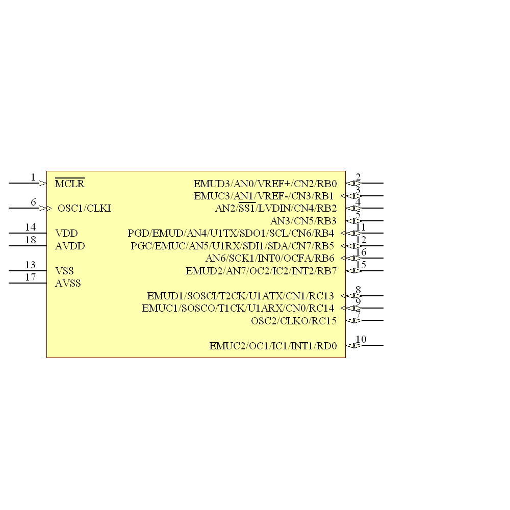 DSPIC30F3012-30I/P Symbol - Microchip