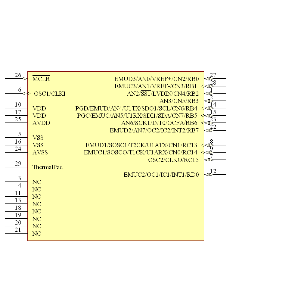 DSPIC30F2011-20I/ML Symbol - Microchip
