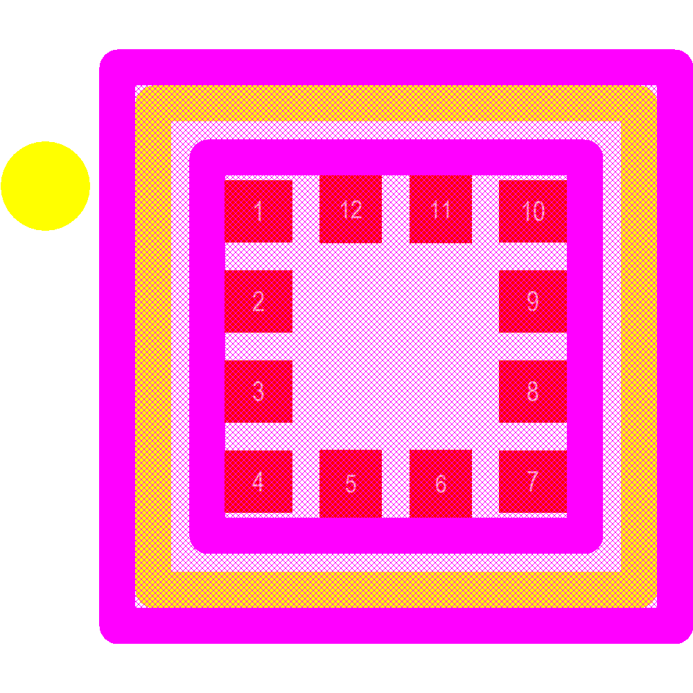 LIS2MDLTR Footprint - STMicroelectronics