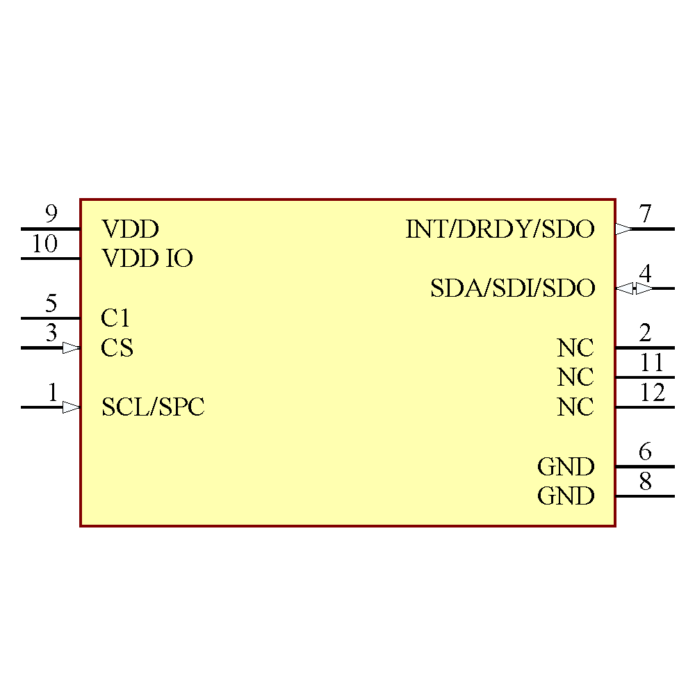 LIS2MDLTR Symbol - STMicroelectronics