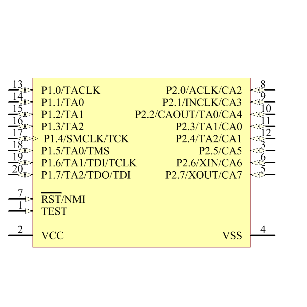 MSP430F2111TDW Symbol - Texas Instruments