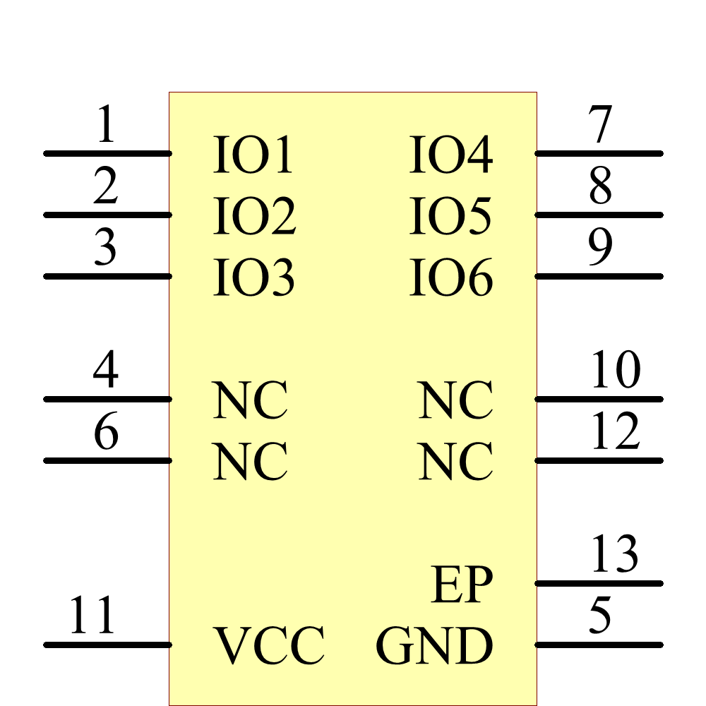 TPD6E001RSFRG4 Symbol - Texas Instruments