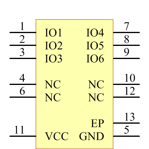 TPD6E001RSFRG4 Symbol - Texas Instruments
