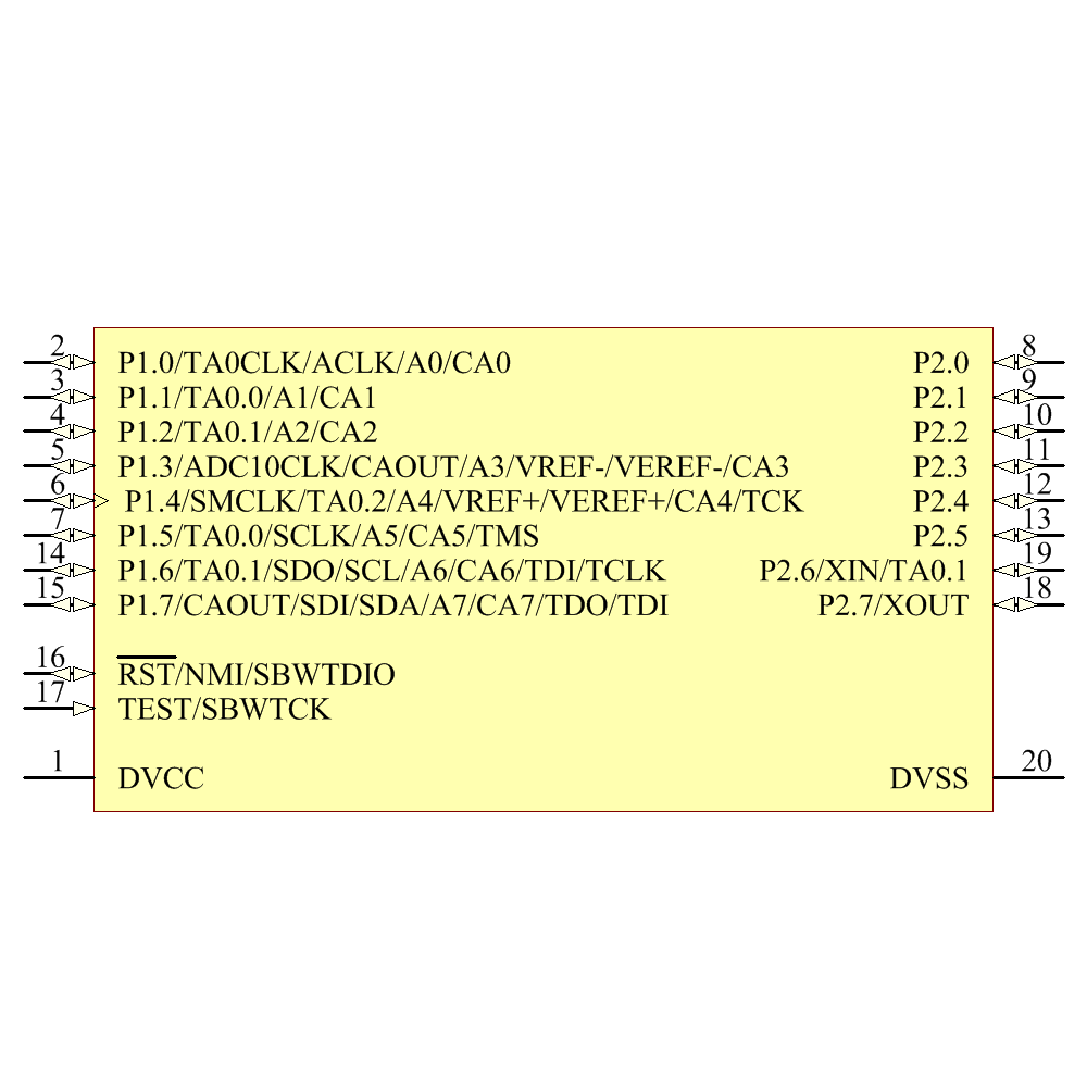 MSP430G2452IPW20 Symbol - Texas Instruments