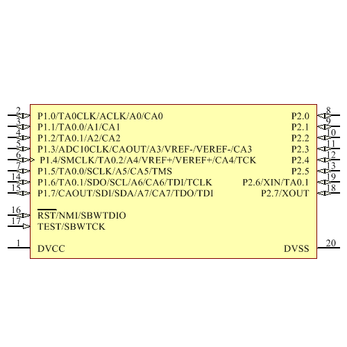 MSP430G2452IPW20 Symbol - Texas Instruments